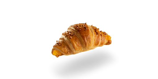 Croissant de Creme de Ovo decorado, produto de pastelaria congelada