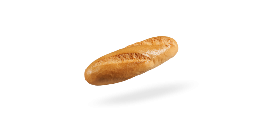 Baguete do tipo francesa, Sem Glúten e Sem Lactose. Embalado individualmente. Adequado para uma alimentação vegana.